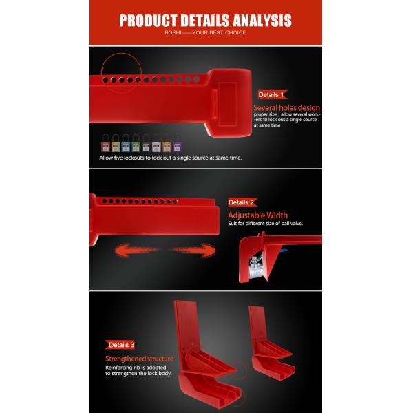 BOSHI OEM Acceptable PP Material Adjustable Safety Ball Valve Lockout