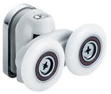 Wholesale Double 5-6mm Thick White Wheels Plastic Sliding Door Rollers OEM For Shower Room from china suppliers