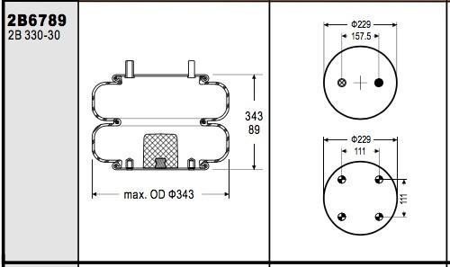 TS16949 Industrial Air Spring W01-358-6789 Contitech FD330-30 512 For Hendrickso