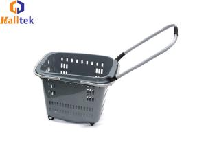 Wholesale Supermarket Foldable Rolling Shopping Baskets With Aluminium Handle from china suppliers
