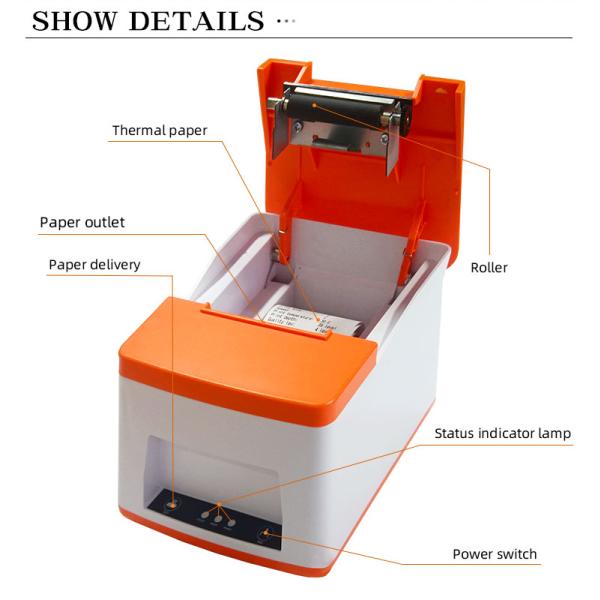 Customization Desktop 58mm USB BT Wireless Thermal Receipt Printer for iOS POS System