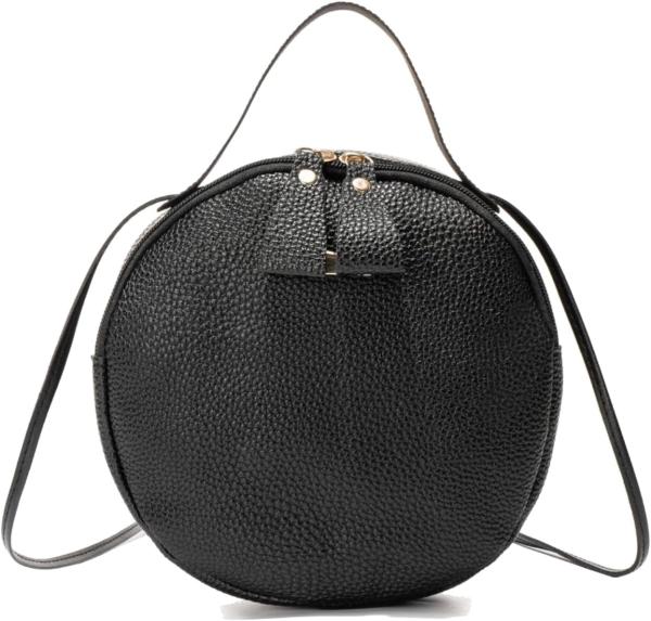 WOMEN'S SHOULDER BAG CROSSBODY BAG, CHIC ROUND SHOULDER BAG WITH ZIPPERS AND