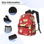 Interior Compartment Polyester Backpack Custom Christmas Gift for High School