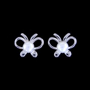 Wholesale Butterfly Design Kids Silver Jewellery / Plated Rhodium Natural Pearl Jewelry from china suppliers