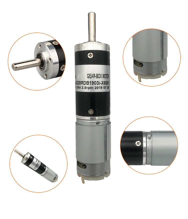 Diameter 28mm Planetary Gear Motor DC12 24V Reverse Rotatable