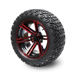 Wholesale 14 Inch Golf Cart Red/Glossy Black Wheels And 22x10-14'' DOT All Terrain Tires Assembly from china suppliers