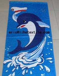 Wholesale 100% cotton reactive printed beach towel 30X60'' GSM350 400 from china suppliers