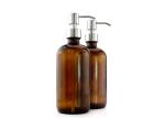 Round Amber Glass Cosmetic Bottles Chemical Resistant Long Life Span