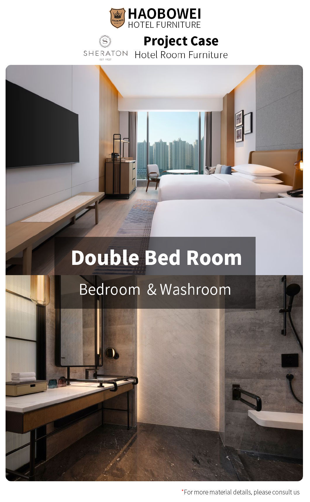 Sheraton Five Star Modern Standard King Size Bedroom Set Foshan China Furniture