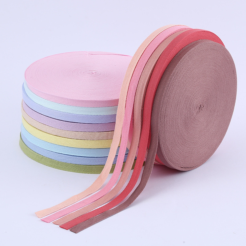 5mm-50mm*50y Herringbone Woven Cotton Ribbon Customized Cotton Ribbon