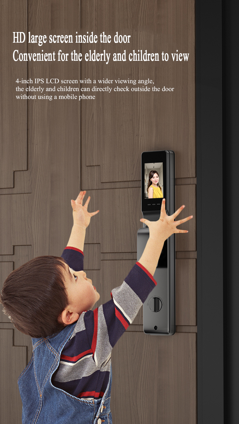 3D Face ID Electronic Entrance Door Locks Apartments Face Recognition Digital Lock