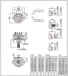 4 Pole 5 Position Rotary Switch RS25-1-12 Shaft 500V 50-60Hz 1minute Rotary