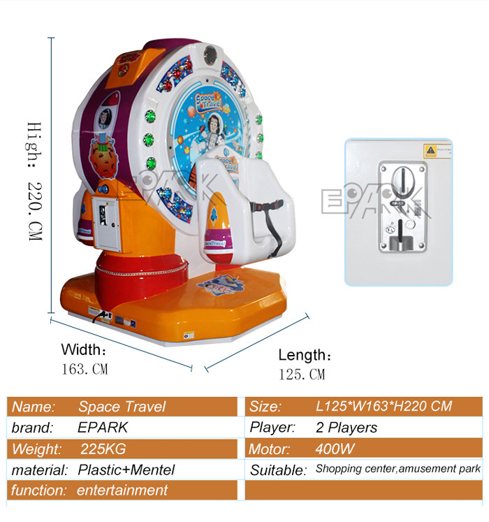 Indoor Coin Operated Kiddie Rides Rotating Chairs 360 Degree