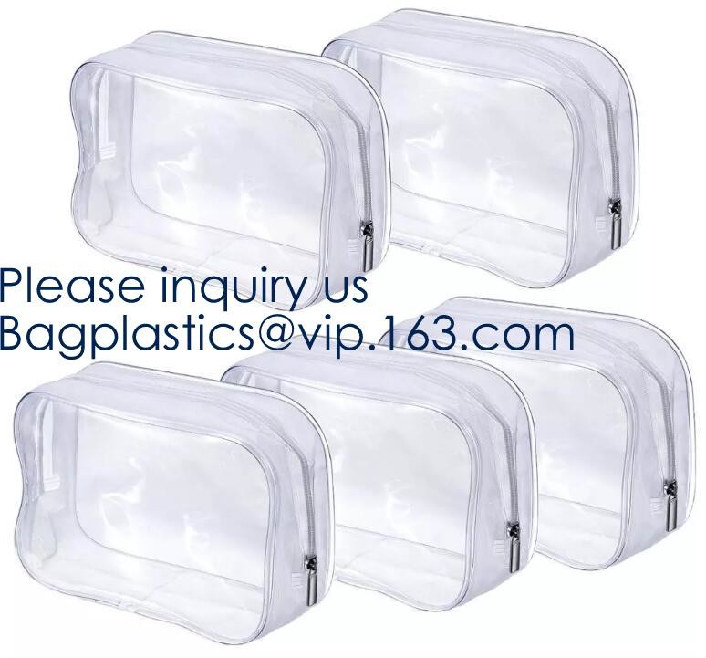 Makeup Bag Cosmetic Bag Travel Toiletry Bag Waterproof Makeup Zipper Portable Transparent Pouch Set - Black, bagease pac