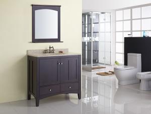 China Square Modern Bathroom Sink Vanity / Rectangle Sink Vanity Contemporary Dark Brown on sale