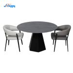 Corrosion Resistance Black Round Dining Table With Contemporary Type DT-1022