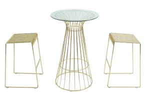 Wholesale Steel Gold Wire 23.62&quot; X 22.44&quot; X 32.28&quot; Outdoor Garden Furniture from china suppliers