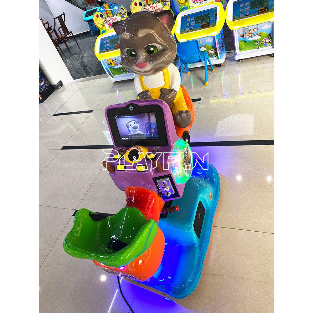 Happy Rocking Swing Car Coin Operated Kids Rides Seesaw Game