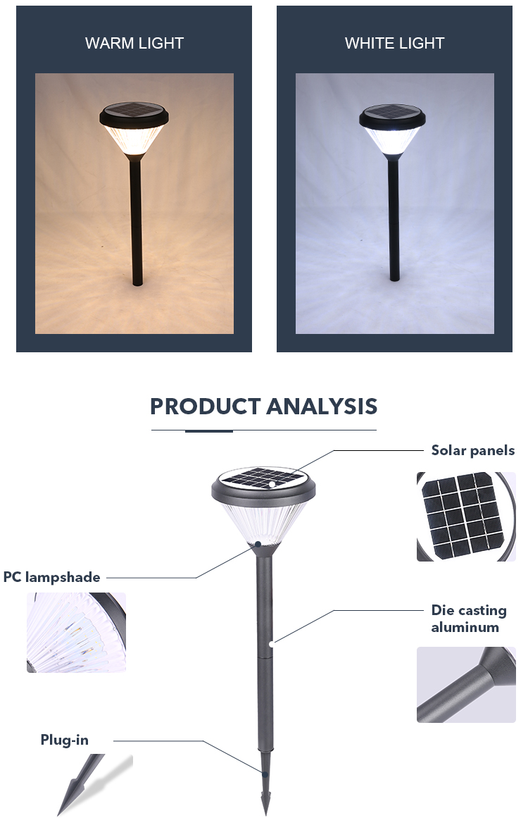 Die Cast Aluminum LED Solar Pathway Lights With 2000mAh Battery ODM OEM