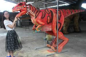 Wholesale Leaky Legs Red Handmade Realistic Dinosaur Costume Display Commercial Center from china suppliers