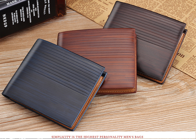 Anti-Scratch Function PU Leather Men's Short Wallet with Passport Holder and Coin Purse
