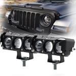 Three Eyeballs Motorcycle Spotlights LED Head Light Near Yellow Far White