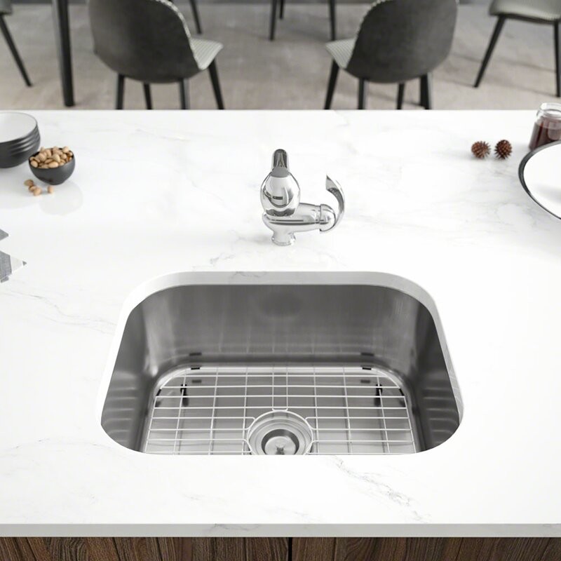 44*39cm Rectangular Undermount Stainless Steel Kitchen Sink No Magnetic