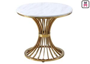 Wholesale Modern Coffee Table With Stainless Steel Legs , Round Marble Top Dining Table from china suppliers