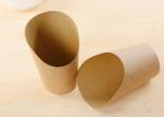 Grease Resistant Kraft Paper French Fry Cups , Fast Food Chip Scoop Box