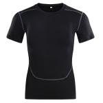 Cycling Black Round Neck T Shirts Clothing High Flexibility Tight Sportswear T