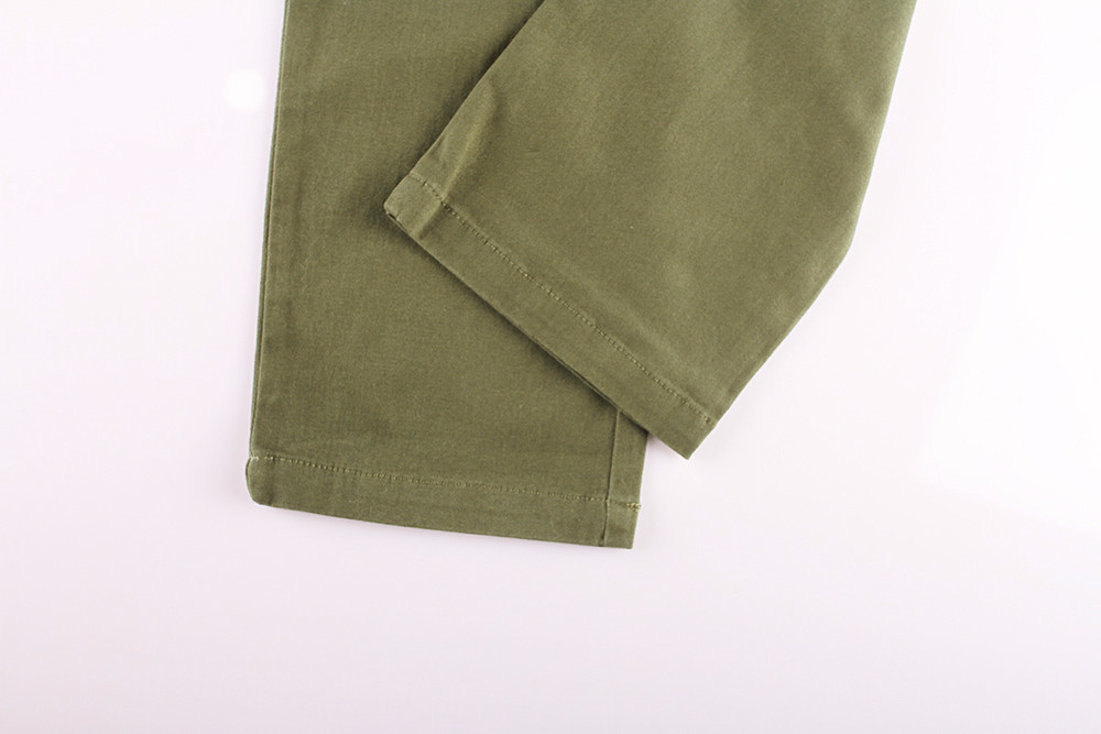 Mens Casual Elasticated Waist Straight Leg Linen Trousers Solid Color Customized