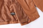 Water Resistant Coffee Faux Leather Bomber Jacket Womens 100% Polyurethane