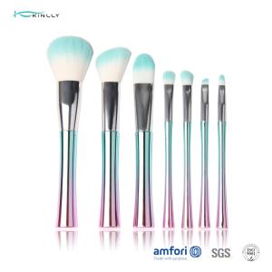 Wholesale 7 PCS Rainbow Plastic Handle Cosmetic Makeup Brush Set Private Label Design from china suppliers