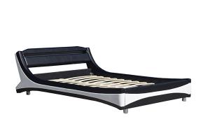 Wholesale Plywood Foam Faux Leather Bed Frame Black And White Curve Shape from china suppliers