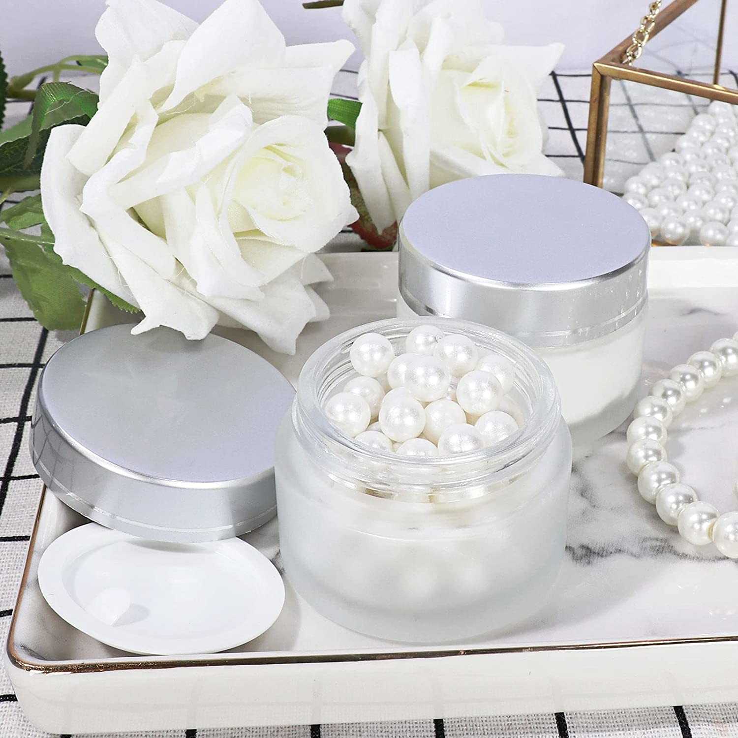 100g Customized Color and Customized Logo Round Acrylic Cream Jar cream,eye cream,mask Skin care packaging UKC03