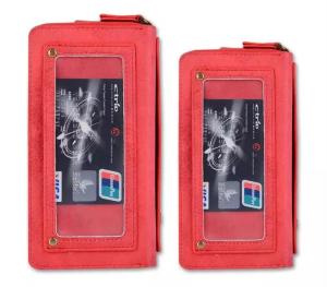 Wholesale Mobile Phone Bag Retro Pattern Double Zipper Multifunction Leather Wallet Holster For Samsung IPhone from china suppliers