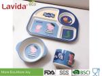Food Safe Bamboo Kids Dishes Fiber Childrens Tableware Set Mug Spoon / Fork For