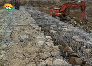Wholesale Hexagonal Gabion Box Wire Mesh , Double Twist Gabion Stone Cages ASTM A975 from china suppliers