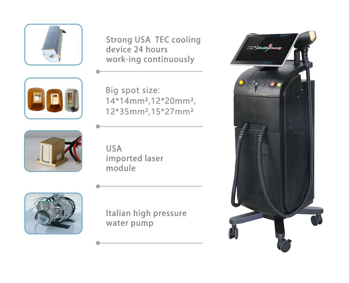 4 Wavelengths Diode Laser Hair Removal Machine 808nm/755 808nm 1064nm with User Manual