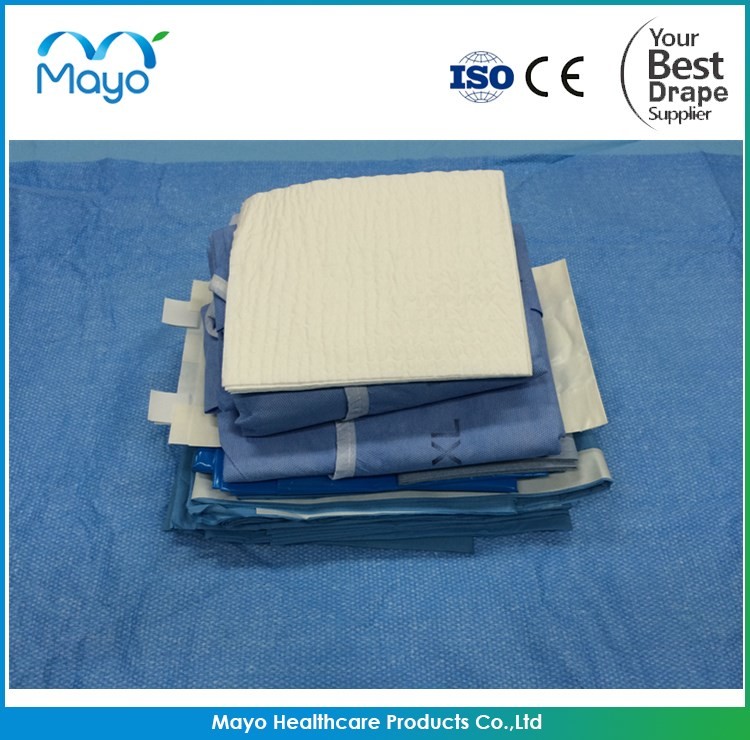 SMS PP PE Vertebra Orthopedic Drape With Level 3 Gown Green Blue