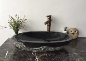Wholesale Vessel Mounted Black Stone Sink Bowl Split Surface For Corridor , 400x400x140mm from china suppliers