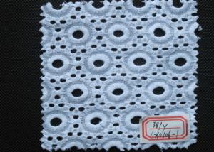Wholesale Pure White Cotton Eyelet Crochet Lace Trim Elastic , Embroidery Lace Trim from china suppliers