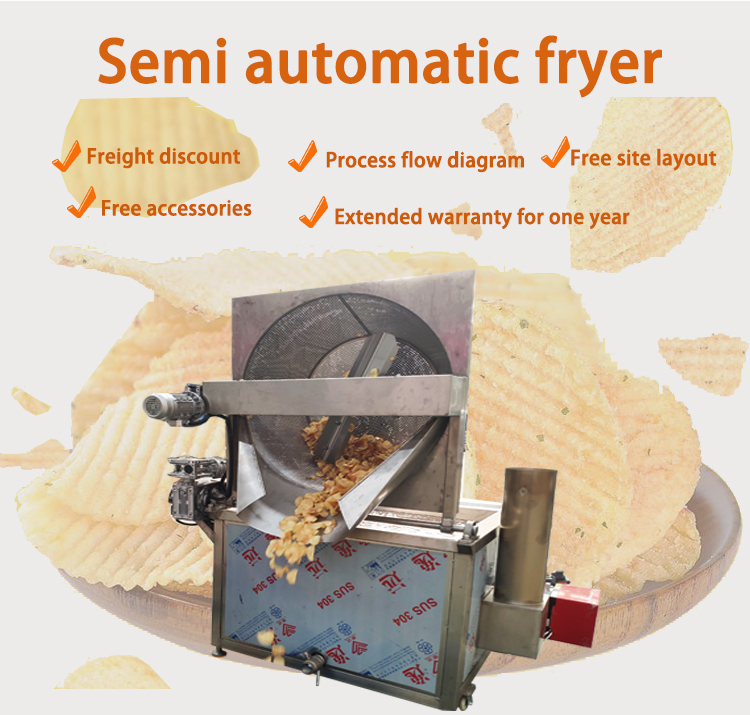 Automatic Frying Machine for Cassava Tortilla Chips Production in Food Beverage Shops