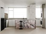 Modern Wood Grain Stone Surface Melamine Customized MDF Kitchen Cabinetry