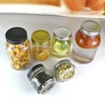 Transparent Round Sealed Storage White Glass 150ml Spice Jars 0.5kg
