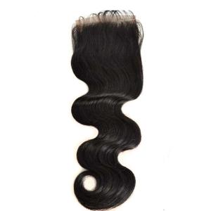 Wholesale Silky Soft Virgin Human Hair Qingdao Factory Malaysian Body Wave Lace Closure Free Shipping from china suppliers