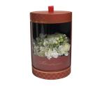 Round Cylinder Shape Gold Stamping Logo Flower Packaging Box for Roses Made by