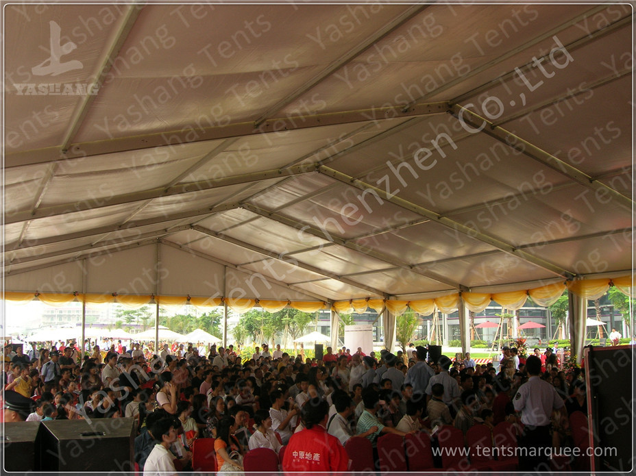 Professional 300 Seaters White Clear Span Tents Flame Retardant 15X30M for Opening Ceremony