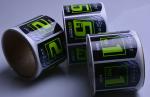 Custom self adhesive green flourescent print vinyl label sticker rolls