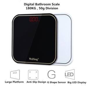Wholesale Bathroom Electronic Weighing Scale For Human , 6 Mm All Around Tempered Glass 180 Kg from china suppliers